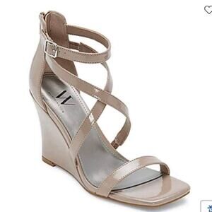 Comfortable Taupe Wedge Heels SIze 7 ankle strap